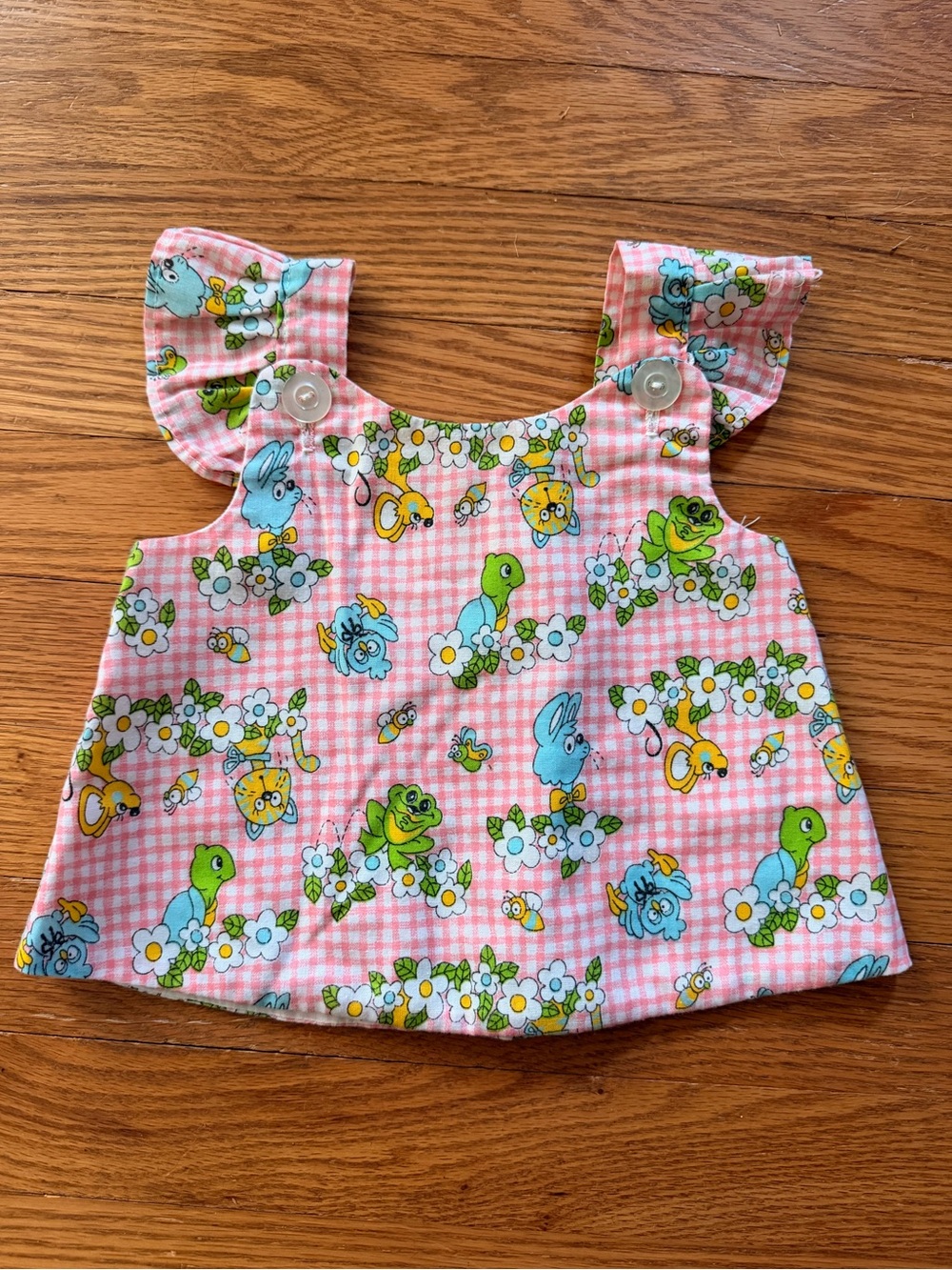 60s Handmade Baby Top with Ruffle Sleeves